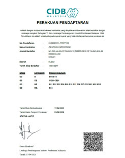 G3 CIDB (Construction Industry Development Board) - Pendaftaran